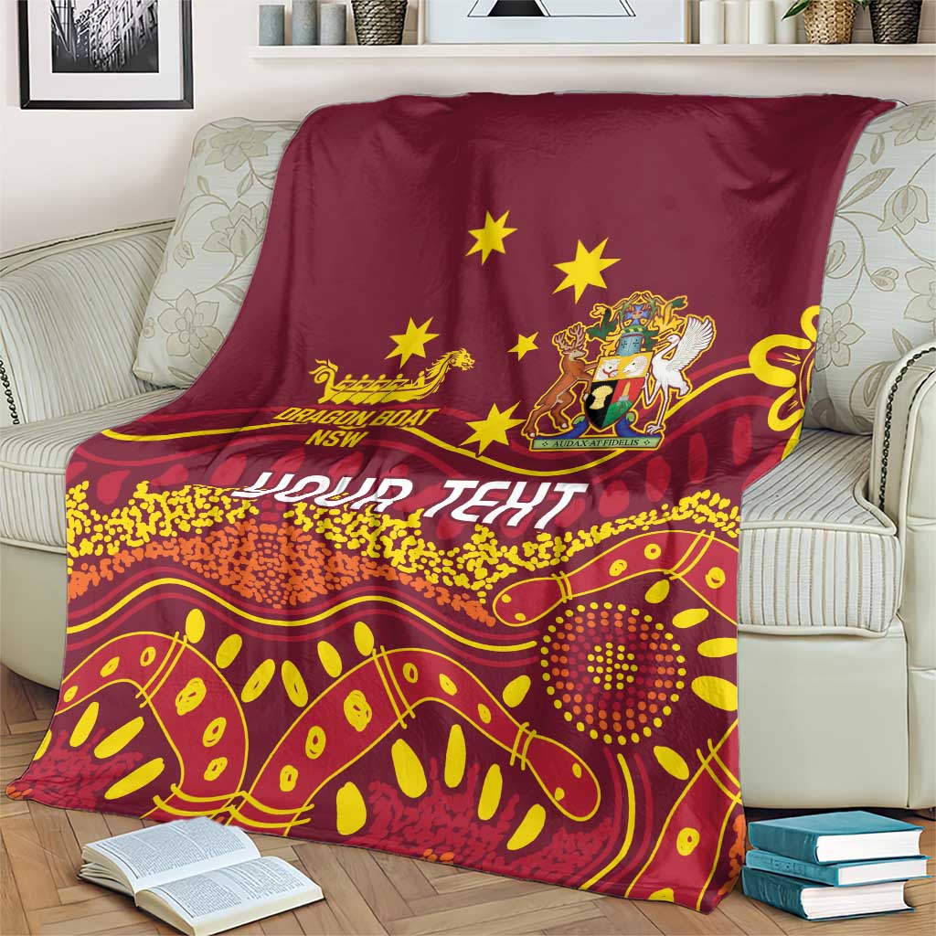 Personalised Australia Queensland Dragons Boat Blanket Aussie Aboriginal Dot Style