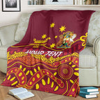 Personalised Australia Queensland Dragons Boat Blanket Aussie Aboriginal Dot Style
