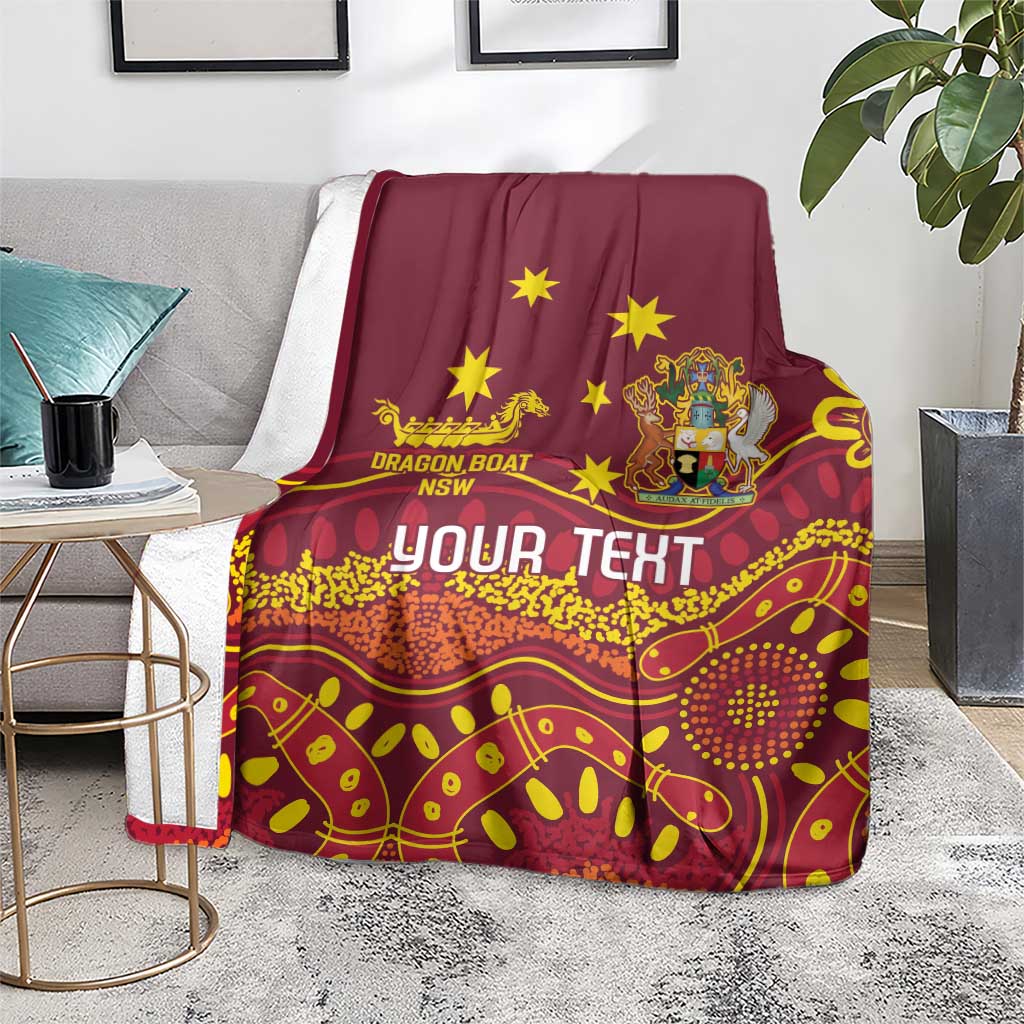 Personalised Australia Queensland Dragons Boat Blanket Aussie Aboriginal Dot Style