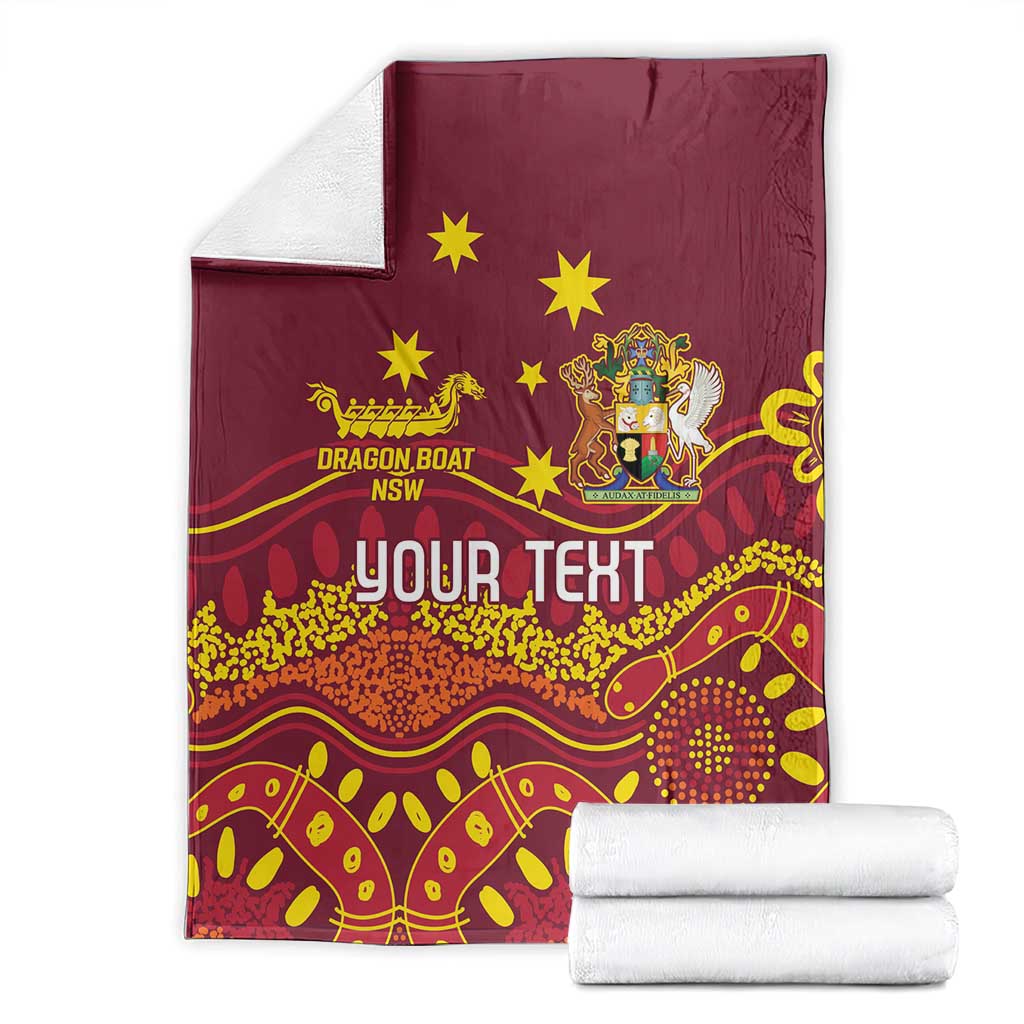 Personalised Australia Queensland Dragons Boat Blanket Aussie Aboriginal Dot Style