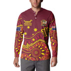 Personalised Australia Queensland Dragons Boat Button Sweatshirt Aussie Aboriginal Dot Style