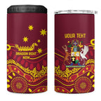 Personalised Australia Queensland Dragons Boat 4 in 1 Can Cooler Tumbler Aussie Aboriginal Dot Style