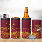 Personalised Australia Queensland Dragons Boat 4 in 1 Can Cooler Tumbler Aussie Aboriginal Dot Style
