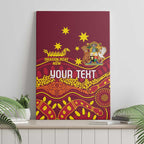 Personalised Australia Queensland Dragons Boat Canvas Wall Art Aussie Aboriginal Dot Style
