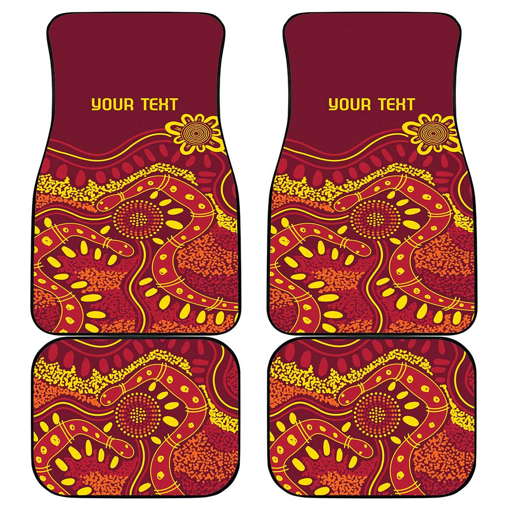 Personalised Australia Queensland Dragons Boat Car Mats Aussie Aboriginal Dot Style