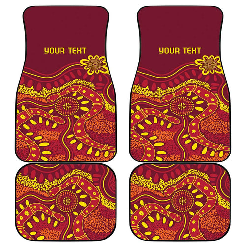 Personalised Australia Queensland Dragons Boat Car Mats Aussie Aboriginal Dot Style