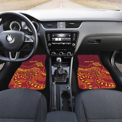 Personalised Australia Queensland Dragons Boat Car Mats Aussie Aboriginal Dot Style