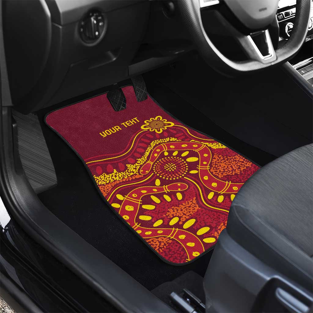 Personalised Australia Queensland Dragons Boat Car Mats Aussie Aboriginal Dot Style