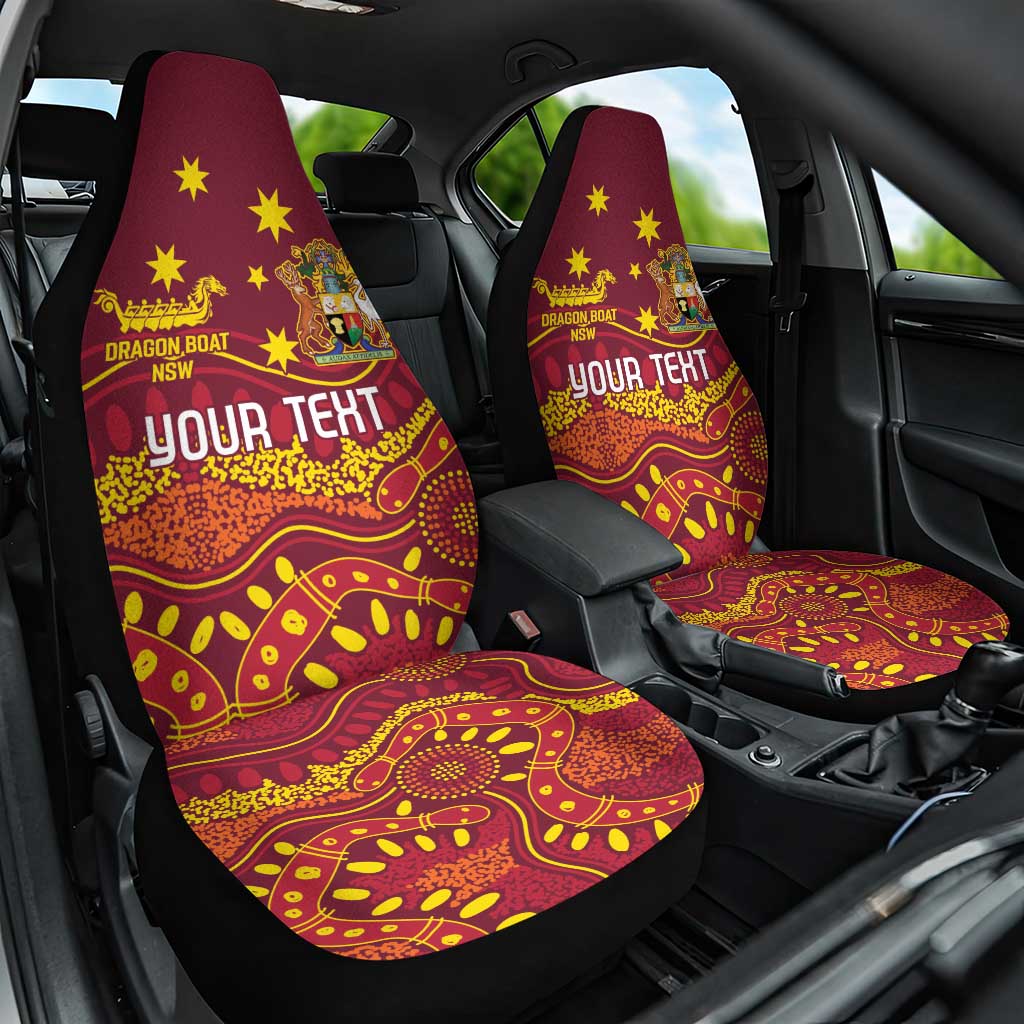 Personalised Australia Queensland Dragons Boat Car Seat Cover Aussie Aboriginal Dot Style