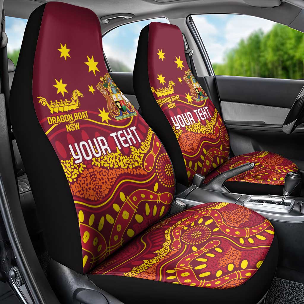 Personalised Australia Queensland Dragons Boat Car Seat Cover Aussie Aboriginal Dot Style