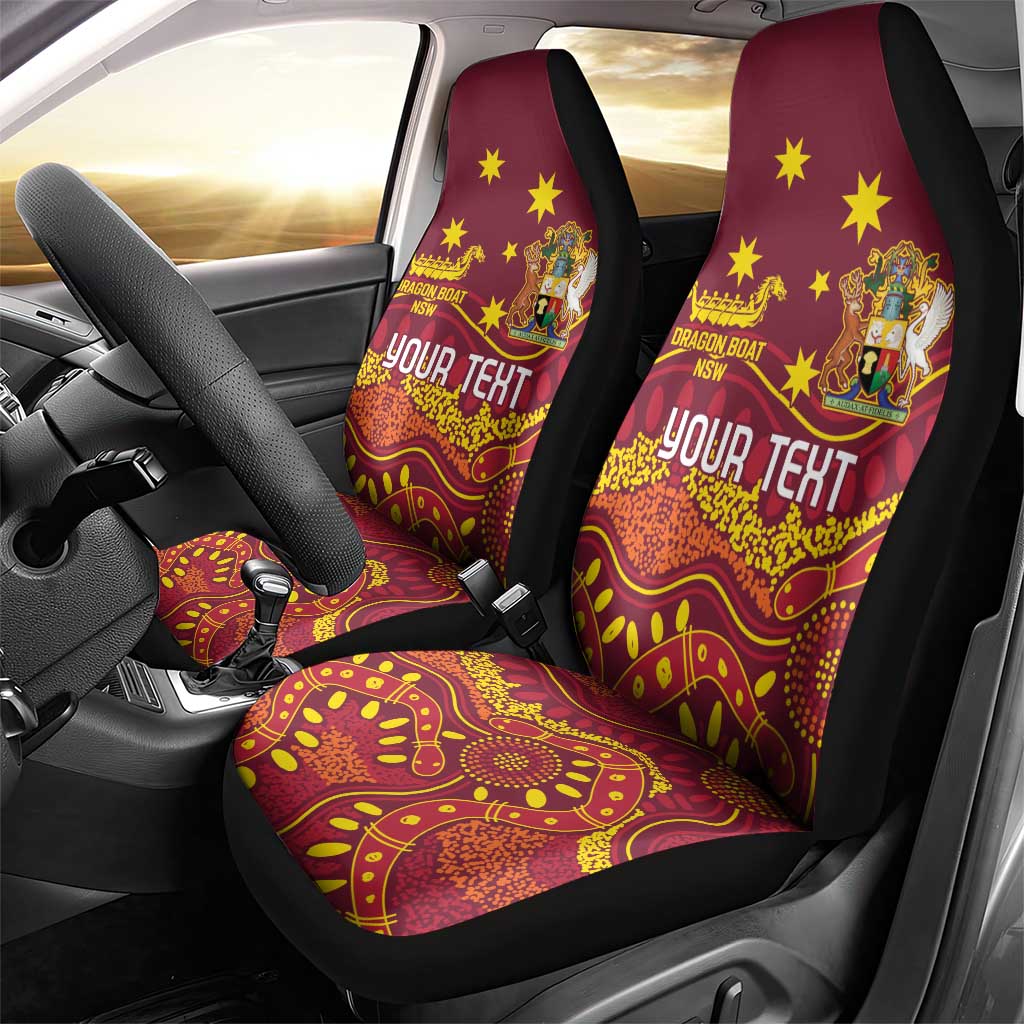 Personalised Australia Queensland Dragons Boat Car Seat Cover Aussie Aboriginal Dot Style