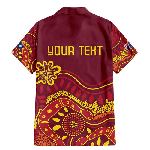 Personalised Australia Queensland Dragons Boat Family Matching Mermaid Dress and Hawaiian Shirt Aussie Aboriginal Dot Style