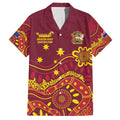 Personalised Australia Queensland Dragons Boat Family Matching Off The Shoulder Long Sleeve Dress and Hawaiian Shirt Aussie Aboriginal Dot Style