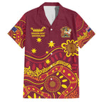 Personalised Australia Queensland Dragons Boat Family Matching Off The Shoulder Long Sleeve Dress and Hawaiian Shirt Aussie Aboriginal Dot Style