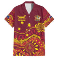 Personalised Australia Queensland Dragons Boat Family Matching Off Shoulder Maxi Dress and Hawaiian Shirt Aussie Aboriginal Dot Style