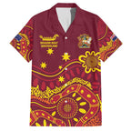 Personalised Australia Queensland Dragons Boat Family Matching Off Shoulder Maxi Dress and Hawaiian Shirt Aussie Aboriginal Dot Style
