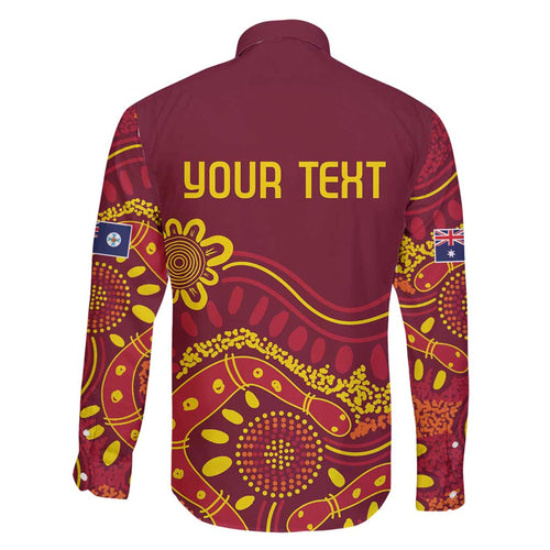 Personalised Australia Queensland Dragons Boat Family Matching Tank Maxi Dress and Hawaiian Shirt Aussie Aboriginal Dot Style
