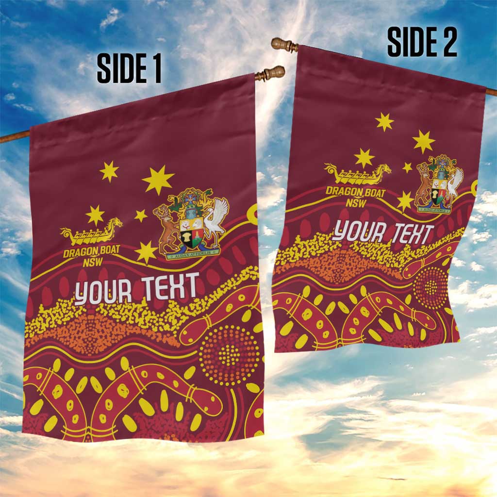 Personalised Australia Queensland Dragons Boat Garden Flag Aussie Aboriginal Dot Style