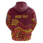 Personalised Australia Queensland Dragons Boat Hoodie Aussie Aboriginal Dot Style