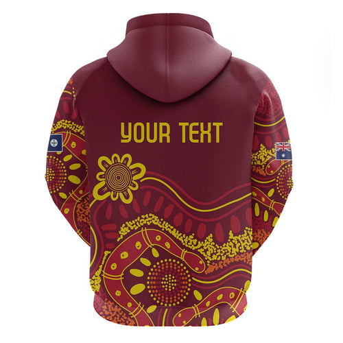 Personalised Australia Queensland Dragons Boat Hoodie Aussie Aboriginal Dot Style