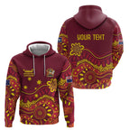 Personalised Australia Queensland Dragons Boat Hoodie Aussie Aboriginal Dot Style