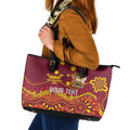 Personalised Australia Queensland Dragons Boat Leather Tote Bag Aussie Aboriginal Dot Style