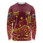 Personalised Australia Queensland Dragons Boat Long Sleeve Shirt Aussie Aboriginal Dot Style