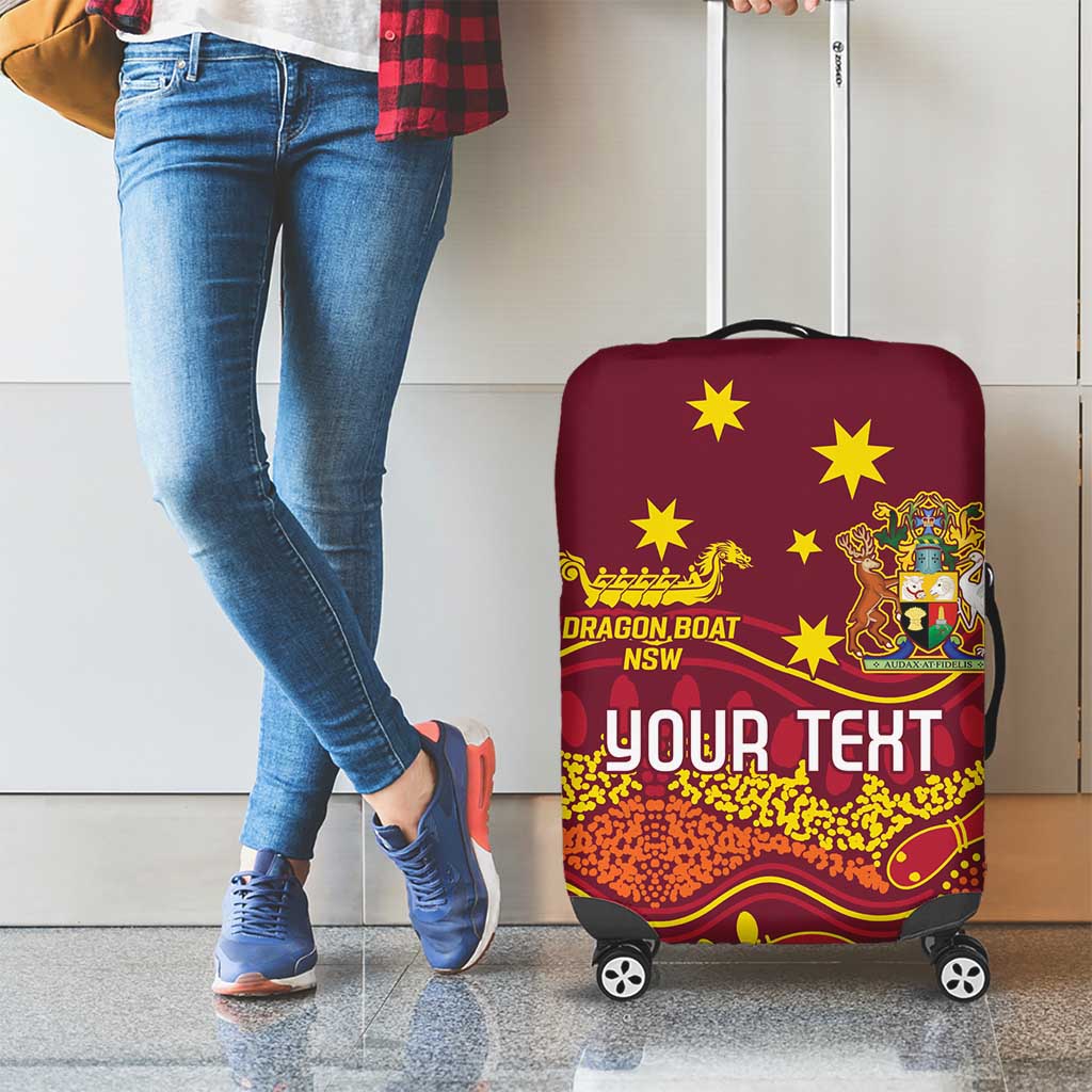 Personalised Australia Queensland Dragons Boat Luggage Cover Aussie Aboriginal Dot Style
