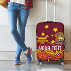 Personalised Australia Queensland Dragons Boat Luggage Cover Aussie Aboriginal Dot Style