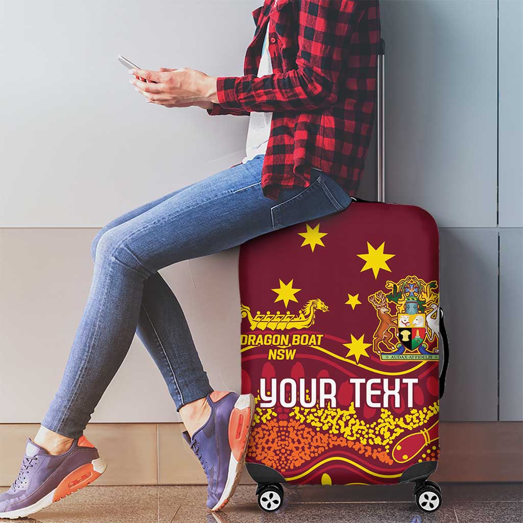 Personalised Australia Queensland Dragons Boat Luggage Cover Aussie Aboriginal Dot Style