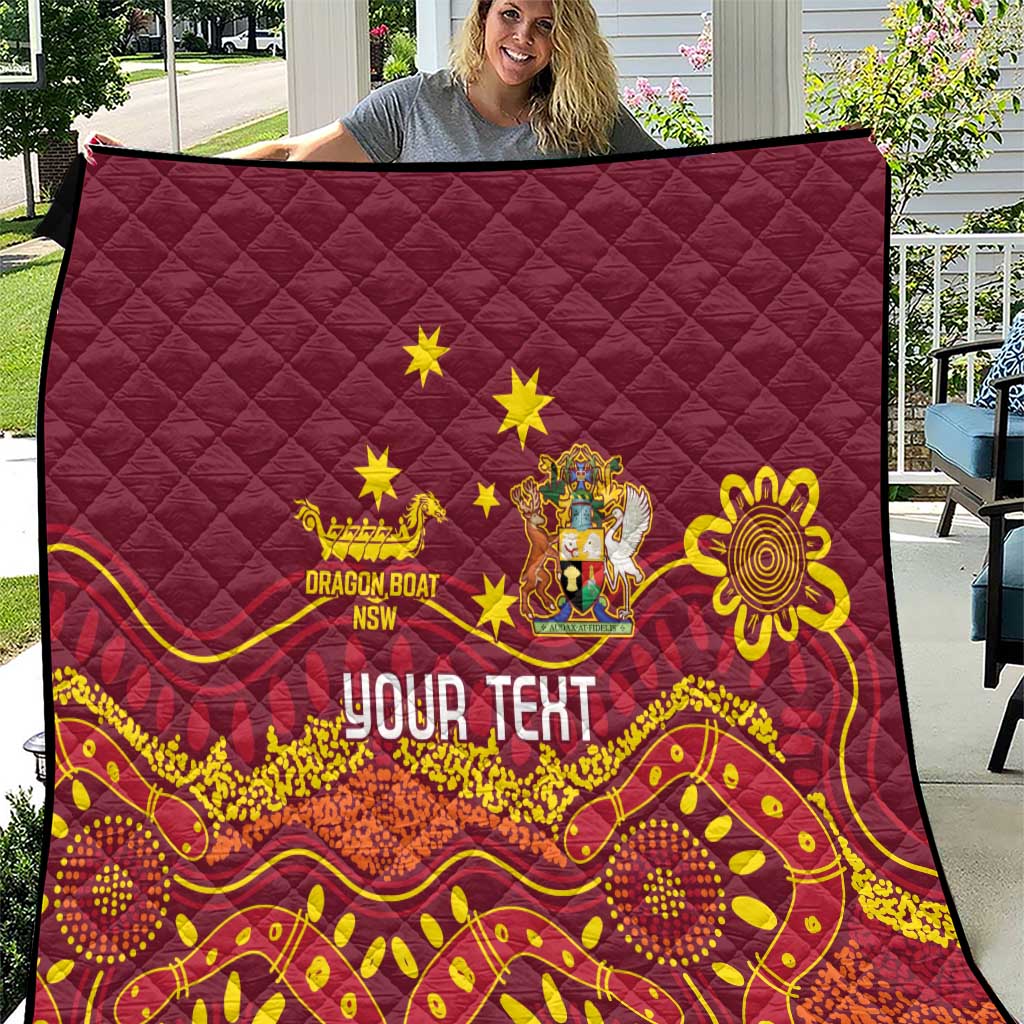 Personalised Australia Queensland Dragons Boat Quilt Aussie Aboriginal Dot Style