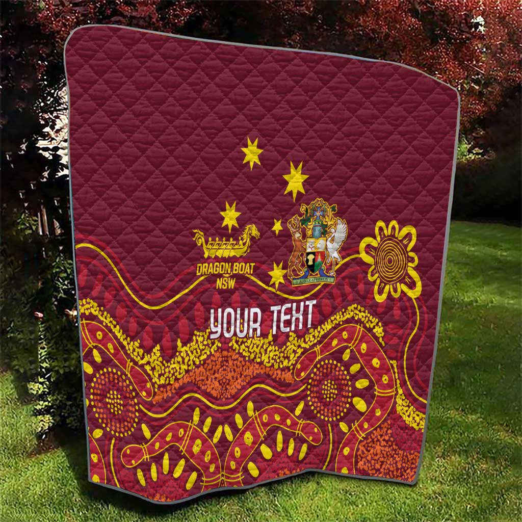 Personalised Australia Queensland Dragons Boat Quilt Aussie Aboriginal Dot Style