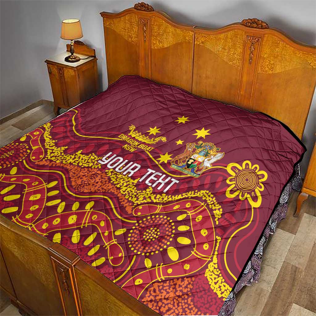 Personalised Australia Queensland Dragons Boat Quilt Aussie Aboriginal Dot Style
