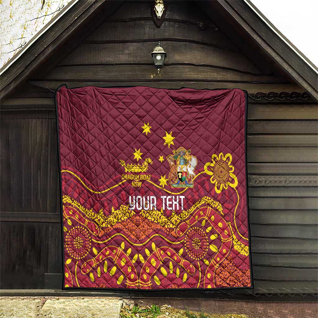 Personalised Australia Queensland Dragons Boat Quilt Aussie Aboriginal Dot Style
