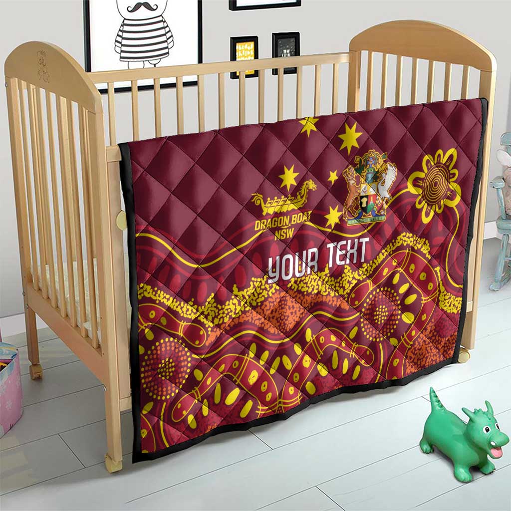 Personalised Australia Queensland Dragons Boat Quilt Aussie Aboriginal Dot Style