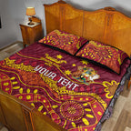Personalised Australia Queensland Dragons Boat Quilt Bed Set Aussie Aboriginal Dot Style