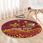 Personalised Australia Queensland Dragons Boat Round Carpet Aussie Aboriginal Dot Style