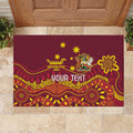 Personalised Australia Queensland Dragons Boat Rubber Doormat Aussie Aboriginal Dot Style