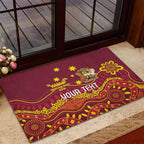 Personalised Australia Queensland Dragons Boat Rubber Doormat Aussie Aboriginal Dot Style