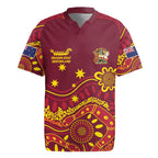 Personalised Australia Queensland Dragons Boat Rugby Jersey Aussie Aboriginal Dot Style