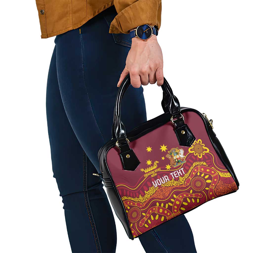 Personalised Australia Queensland Dragons Boat Shoulder Handbag Aussie Aboriginal Dot Style