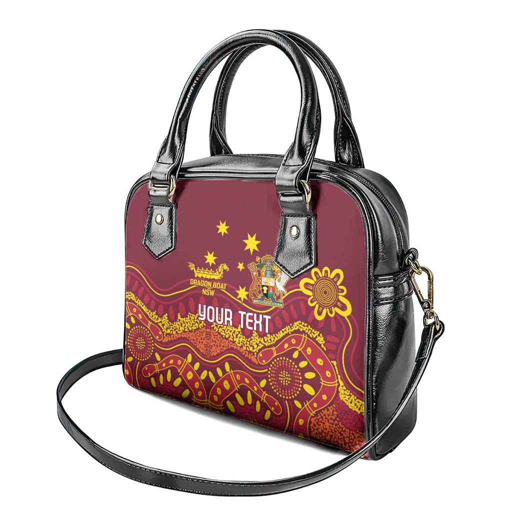 Personalised Australia Queensland Dragons Boat Shoulder Handbag Aussie Aboriginal Dot Style