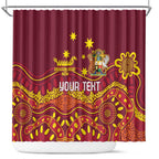 Personalised Australia Queensland Dragons Boat Shower Curtain Aussie Aboriginal Dot Style