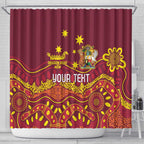 Personalised Australia Queensland Dragons Boat Shower Curtain Aussie Aboriginal Dot Style