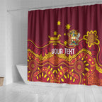 Personalised Australia Queensland Dragons Boat Shower Curtain Aussie Aboriginal Dot Style