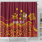 Personalised Australia Queensland Dragons Boat Shower Curtain Aussie Aboriginal Dot Style