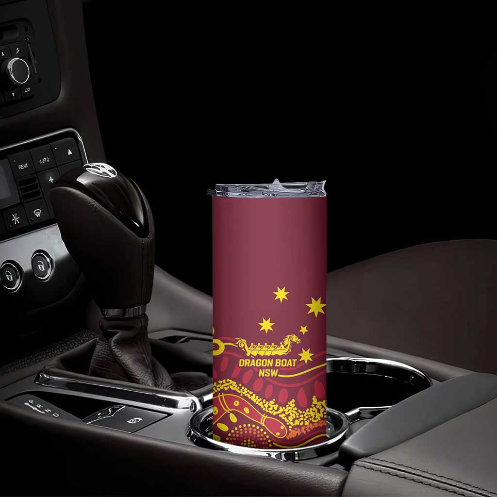 Personalised Australia Queensland Dragons Boat Skinny Tumbler Aussie Aboriginal Dot Style