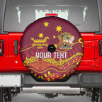 Personalised Australia Queensland Dragons Boat Spare Tire Cover Aussie Aboriginal Dot Style
