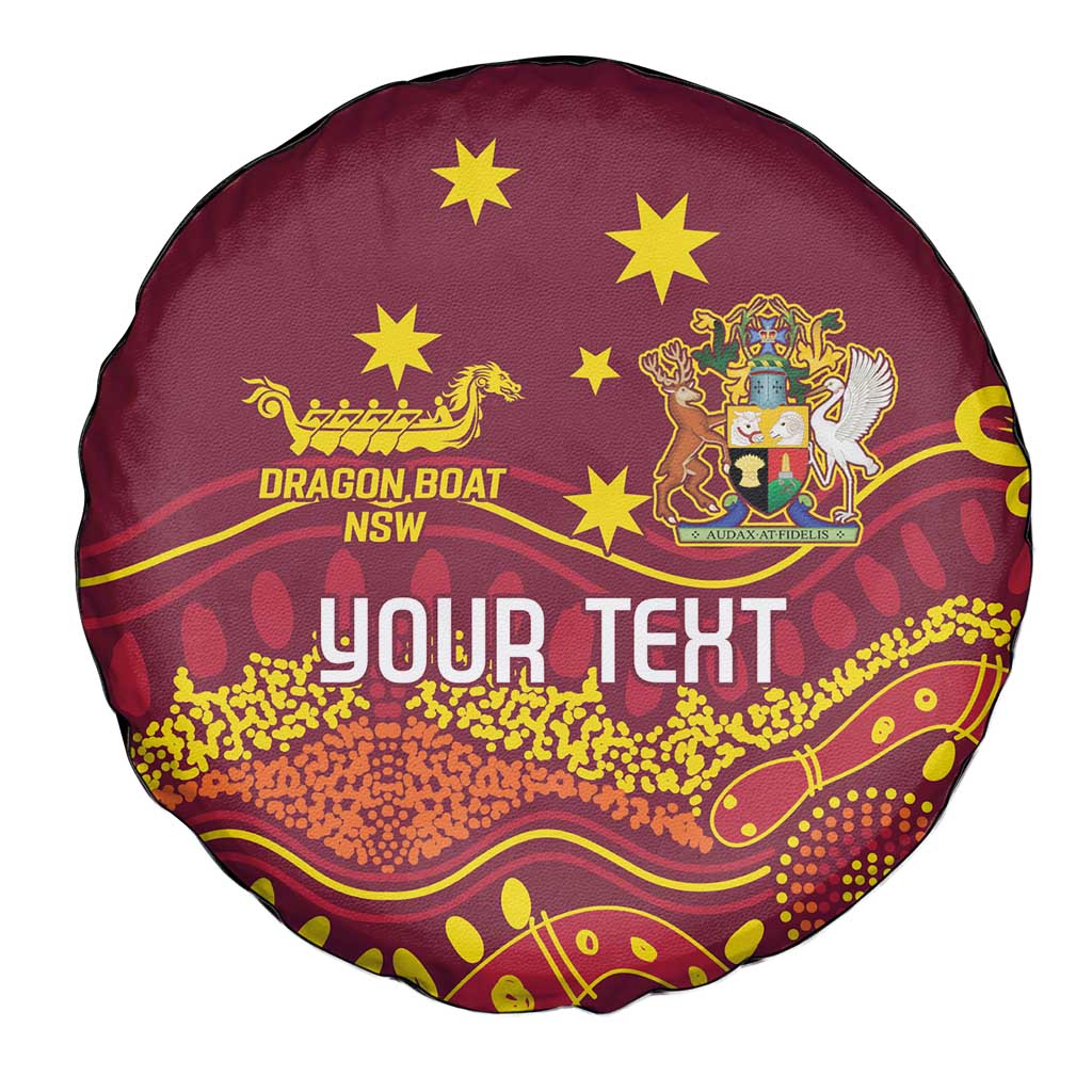 Personalised Australia Queensland Dragons Boat Spare Tire Cover Aussie Aboriginal Dot Style