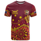 Personalised Australia Queensland Dragons Boat T Shirt Aussie Aboriginal Dot Style